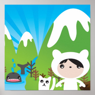 Belle affiche d'illustration de montagne pour la c