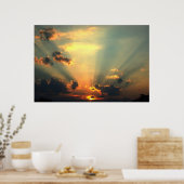 Belle affiche du coucher de soleil (Cuisine)