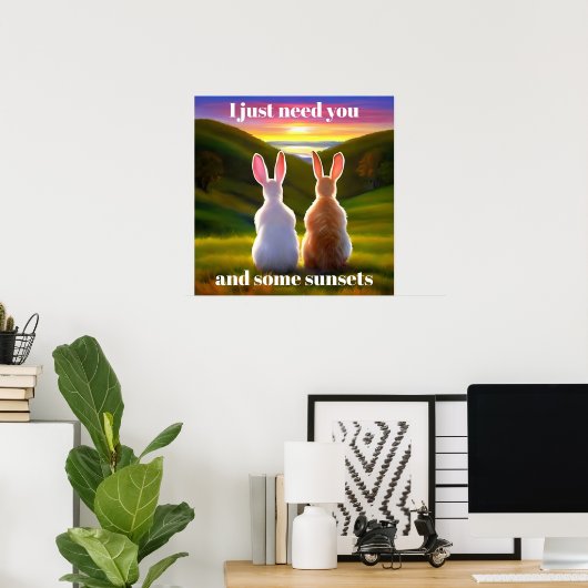 Belle affiche du coucher de soleil (Bureau à domicile)