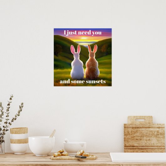 Belle affiche du coucher de soleil (Cuisine)