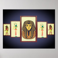 Belle affiche du Sphinx et des divinités égyptienn