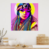 Belle affiche féminine amérindienne (Cuisine)