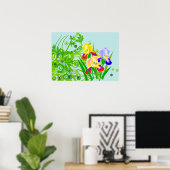 Belle affiche fleurie ou imprimer Fleurs Iris (Bureau à domicile)