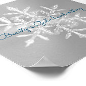 Belle affiche Gray Inspirational Snowflake Gris (Coin)