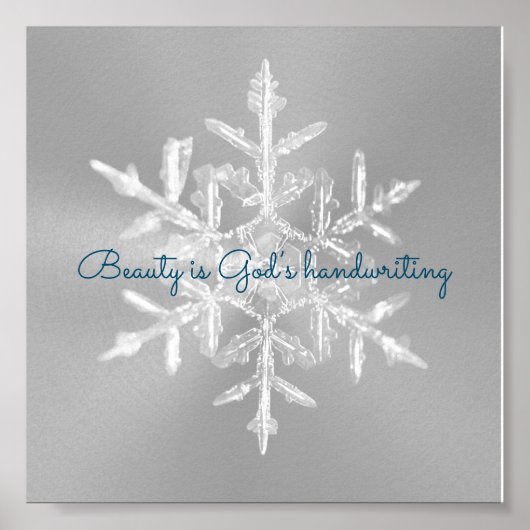 Belle affiche Gray Inspirational Snowflake Gris (Devant)