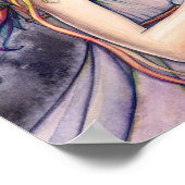 Belle Affiche Imprimée Ange Fée Aquarelle (Coin)