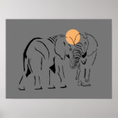 Belle affiche minimaliste éléphant (Devant)