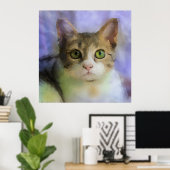 Belle affiche Peinture à l'huile de chat (Bureau à domicile)