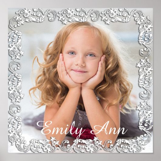 Belle affiche photo grande avec bordure de script (Devant)
