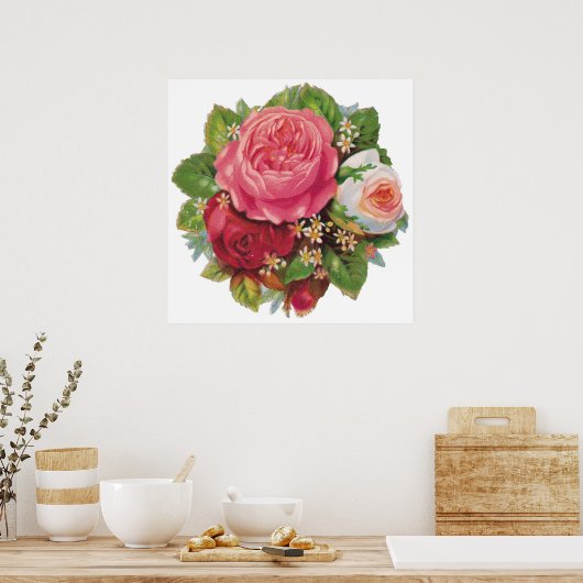 Belle affiche Rose Vintage (Cuisine)
