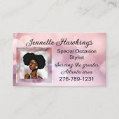 Belle Africaine Carte de visite rose (Devant)