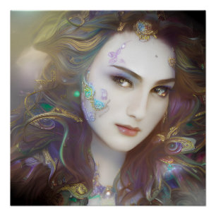 Belle AI Généré Femme Glossy Poster