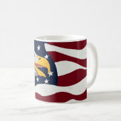 Belle Aigle & USA Drapeau café Mug (Devant droit)