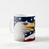 Belle Aigle & USA Drapeau café Mug (Devant gauche)