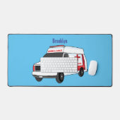 Belle ambulance rouge caricature van (Clavier et souris)