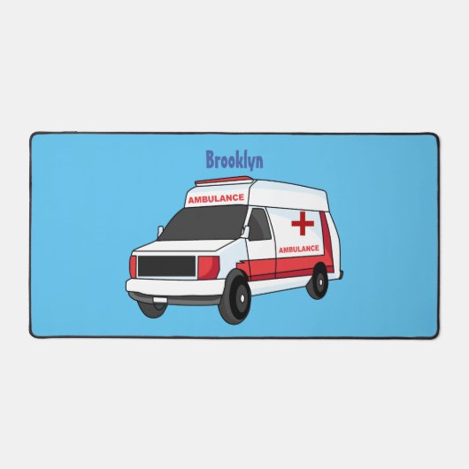 Belle ambulance rouge caricature van (Recto)