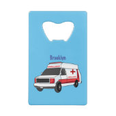 Belle ambulance rouge caricature van (Dos)