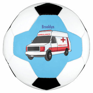 Belle ambulance rouge caricature van