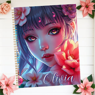Belle Anime Girl Glitchcore Floral