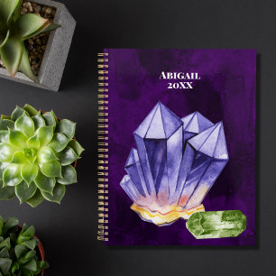 Belle aquarelle Améthyste Beryl Vert pourpre