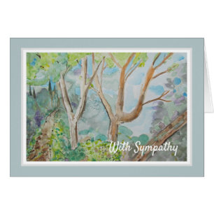 Belle Aquarelle Arbres Sympathie Carte