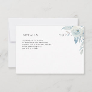 belle aquarelle bleu foncé carte de détails mariag