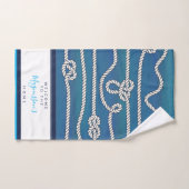 Belle aquarelle bleu vert blanc noeuds personnalis (Serviette à main)