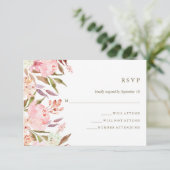 Belle aquarelle botanique Mariage floral RSVP (Debout devant)