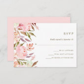 Belle aquarelle botanique Mariage floral RSVP (Devant / Derrière)