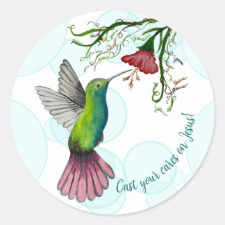 Belle Aquarelle colorée Autocollant colibri