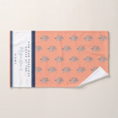 Belle aquarelle corail salmonpink personnalisé INV (Serviette à main)