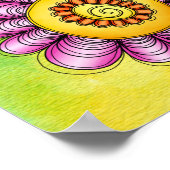 Belle aquarelle Doodle Flower Poster (Coin)