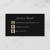 Belle aquarelle et Carte de visite or (Dos)