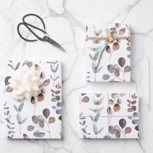 Belle aquarelle Eucalyptus Feuilles  (Recto)