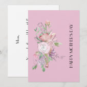 Belle Aquarelle Fleur Joyeuse Carte de Fête des Mè (Devant / Derrière)