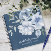 Belle aquarelle Florale Bleu Journal de Gratitude