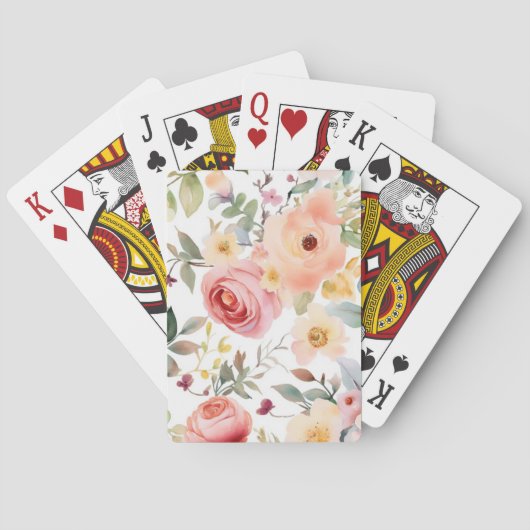 Belle aquarelle Florale Cartes de Jeu Classique (dos)