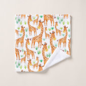 Belle aquarelle Giraffe Animal Personnalisé (Gant de toilette)