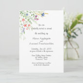 Belle Aquarelle Meadow Fleurs sauvages Invitation (Debout devant)