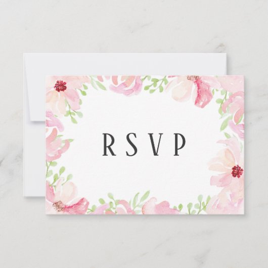 Belle aquarelle moderne Anémone Flower RSVP (Devant)