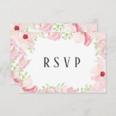 Belle aquarelle moderne Anémone Flower RSVP (Devant / Derrière)