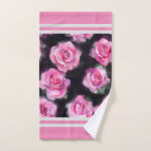 Belle Aquarelle Moderne Collection Roses Rose (Serviette à main)