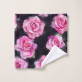 Belle Aquarelle Moderne Collection Roses Rose (Gant de toilette)