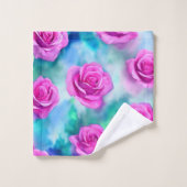 Belle aquarelle Moderne Roses Rose Collection (Gant de toilette)