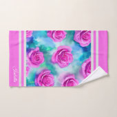 Belle aquarelle Moderne Roses Rose Collection (Serviette à main)
