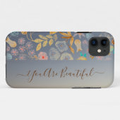 Belle aquarelle motif floral coque iphone (Dos (Horizontal))