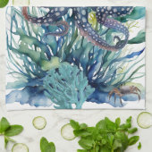 Belle Aquarelle Octopus Serviette de cuisine (Plié)