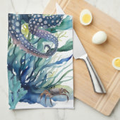 Belle Aquarelle Octopus Serviette de cuisine (Quart Plié)