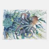 Belle Aquarelle Octopus Serviette de cuisine (Horizontal)