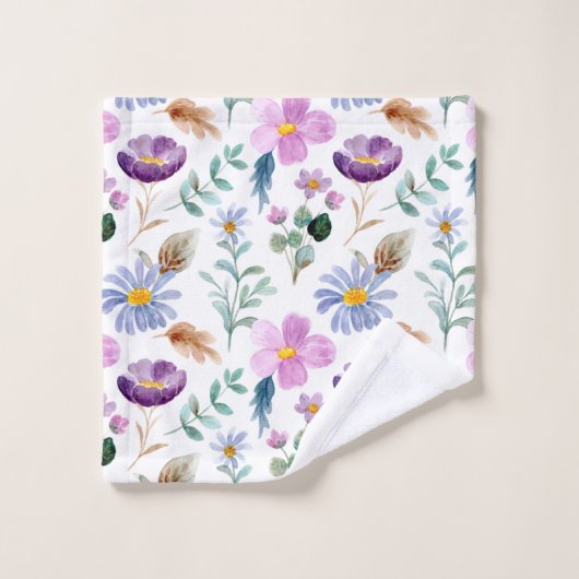 Belle aquarelle oeuvre d'art look féminin blanc (Gant de toilette)